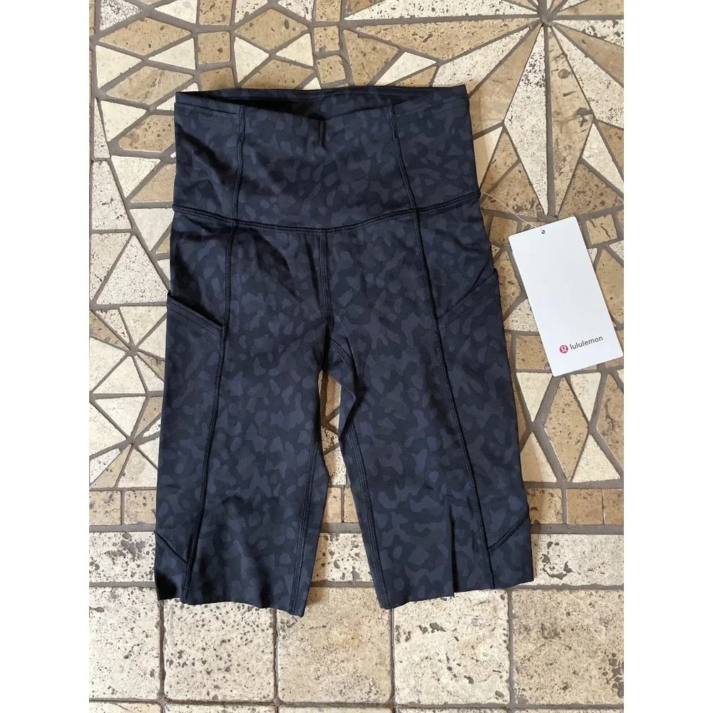 New Lululemon FAST AND FREE HIGH-RISE SHORT 10" Camo Deep Coal Multi Size 2 - Picture 7 of 10